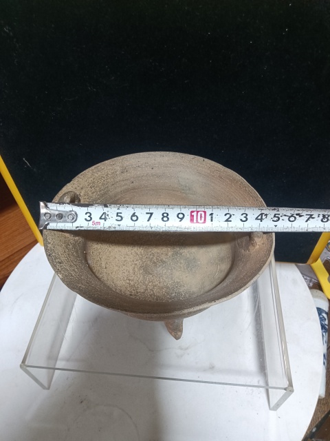 古玩陶瓷戰漢雙耳三足硬陶鼎拍賣，當前價格2000元