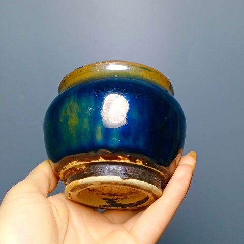 古玩陶瓷磁州窯窯變黑釉罐拍賣，當前價格388元