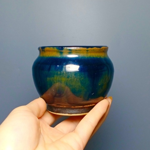 古玩陶瓷磁州窯窯變黑釉罐拍賣，當前價格388元