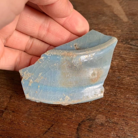 古玩陶瓷館藏級珍品南宋鈞窯天藍釉板沿洗標本拍賣,當前價格998元