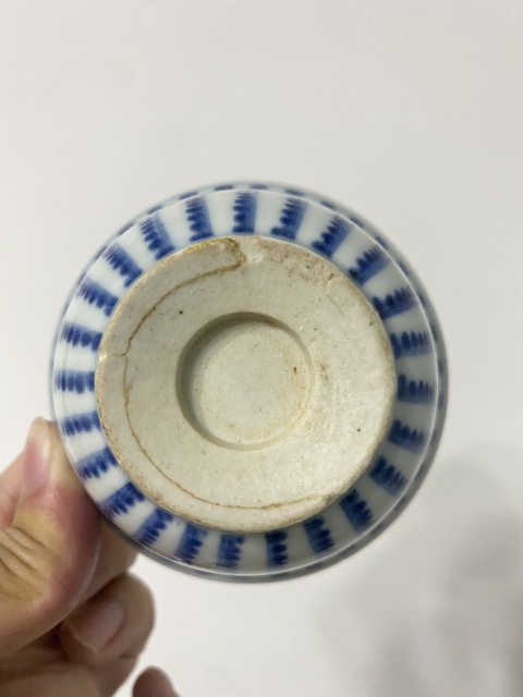 古玩陶瓷梵字紋青花杯拍賣，當前價格2300元