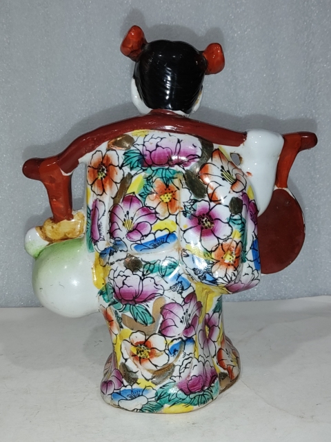 古玩陶瓷粉彩招財童子擺件拍賣，當前價格880元