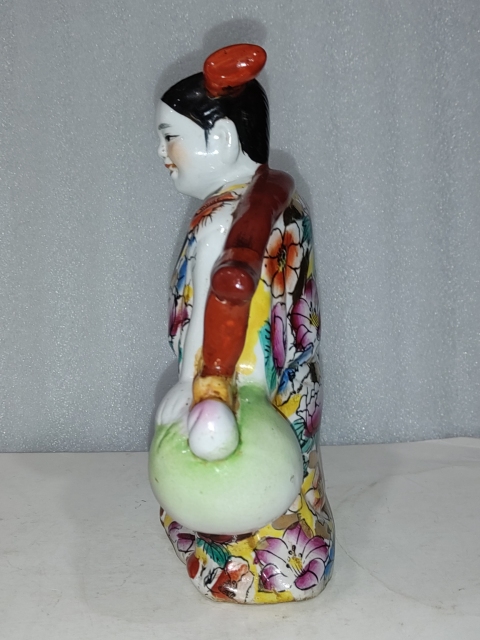 古玩陶瓷粉彩招財童子擺件拍賣，當前價格880元