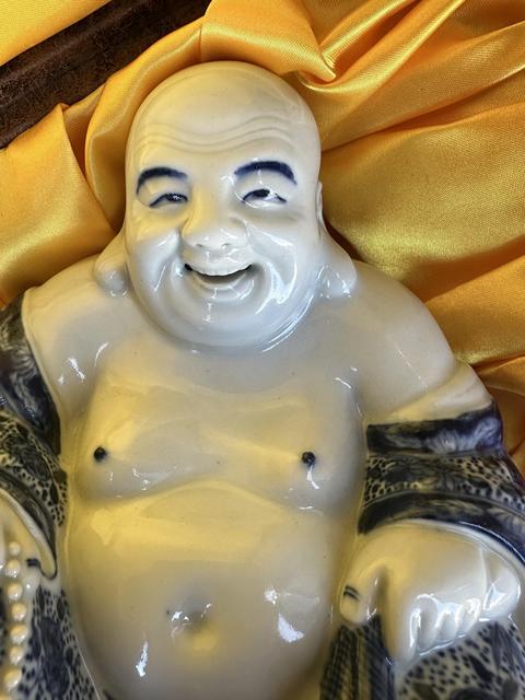 古玩陶瓷民國萬同順款青花彌勒笑佛拍賣,當(dāng)前價格25888元