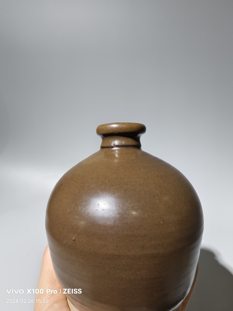 古玩陶瓷明代·褐釉瓶拍賣，當前價格1808元