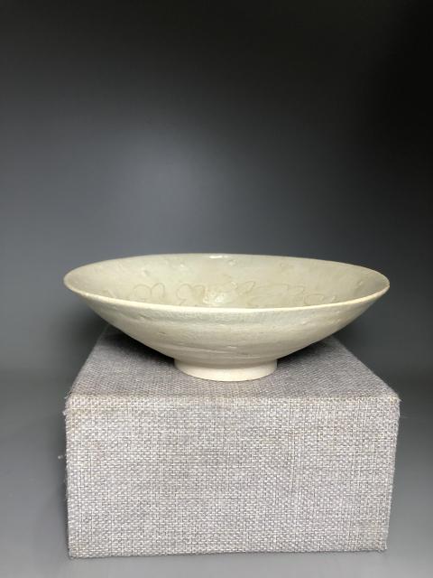 古玩陶瓷宋元青白釉云氣紋斗笠碗（已保真）拍賣，當前價格2680元