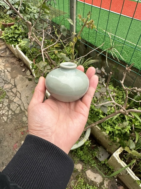 古玩陶瓷元代龍泉青瓷水盂（館藏級精品）拍賣，當前價格12000元