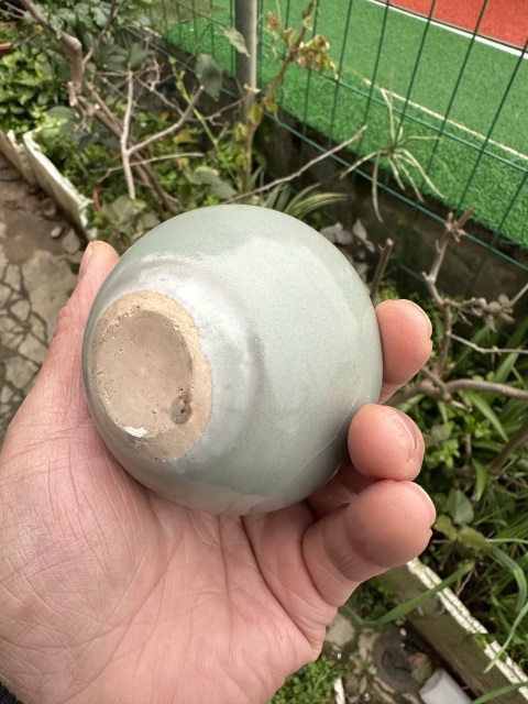 古玩陶瓷元代龍泉青瓷水盂（館藏級精品）拍賣，當前價格12000元