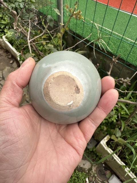 古玩陶瓷元代龍泉青瓷水盂（館藏級精品）拍賣，當前價格12000元