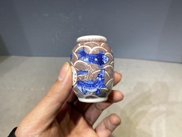 古玩陶瓷青花釉里紅水盂拍賣，當前價格5000元