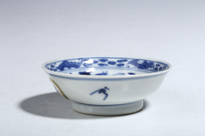 古玩陶瓷清光緒·青花四季花卉云蝠紋筆舔拍賣，當前價格256元