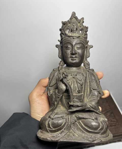 古玩雜項明代銅像文殊觀音拍賣，當前價格99999元