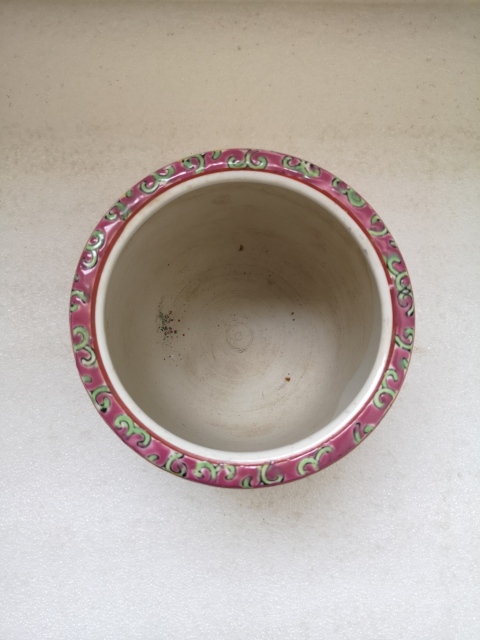 古玩陶瓷胭脂紅粉彩花卉紋金玉滿堂罐拍賣，當前價格580元