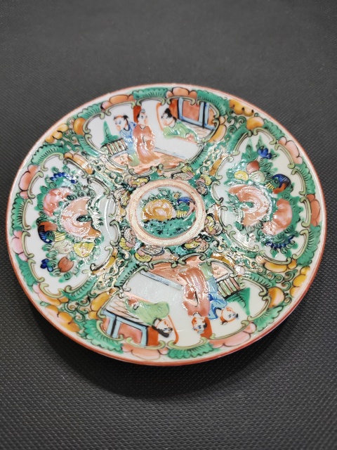 古玩陶瓷（全品）晚清光緒廣彩人物故事盤拍賣，當前價格399元