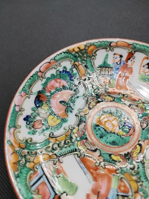 古玩陶瓷（全品）晚清光緒廣彩人物故事盤拍賣，當前價格399元