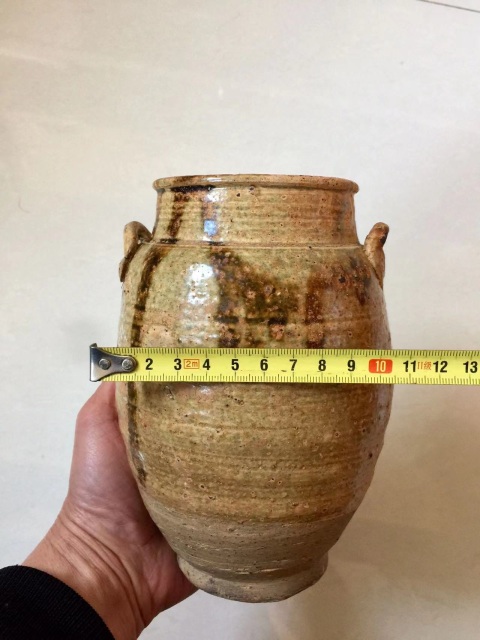 古玩陶瓷宣州窯青釉褐彩雙系罐拍賣,當前價格3600元