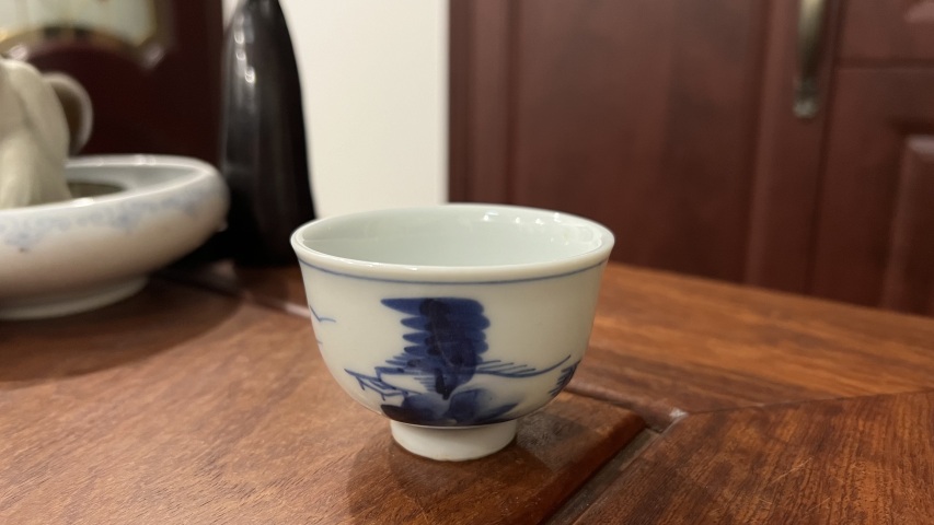 古玩陶瓷清代青花杯拍賣，當前價格255元