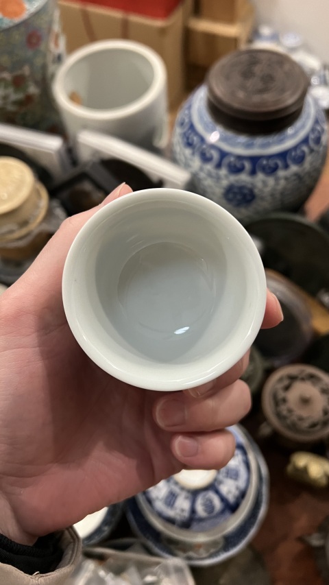 古玩陶瓷清代青花杯拍賣，當前價格255元