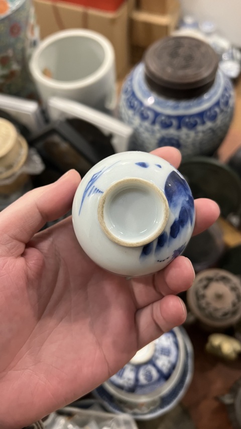 古玩陶瓷清代青花杯拍賣，當前價格255元