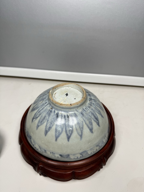 古玩陶瓷明空白期·青花蕉葉紋茶碗拍賣，當前價格800元
