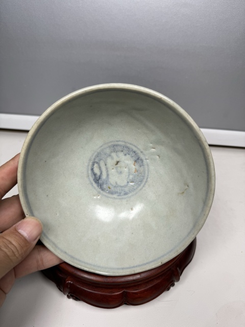 古玩陶瓷明空白期·青花蕉葉紋茶碗拍賣，當前價格800元