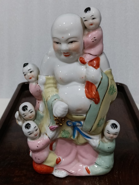 古玩陶瓷五子彌勒佛塑像拍賣,當前價格688元