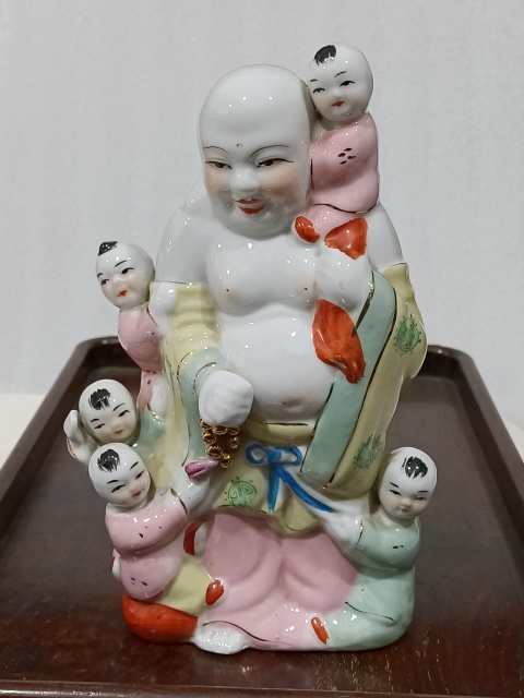 古玩陶瓷五子彌勒佛塑像拍賣,當前價格688元