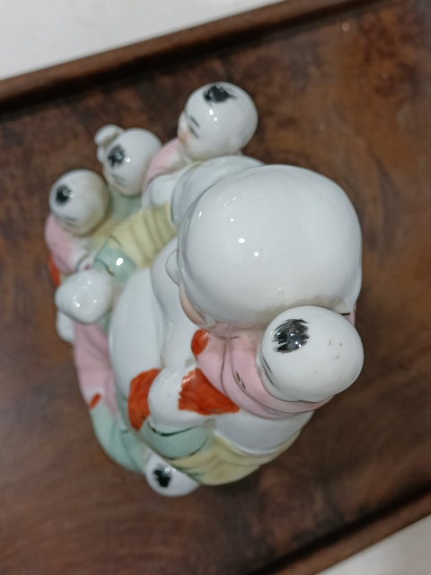 古玩陶瓷五子彌勒佛塑像拍賣,當前價格688元