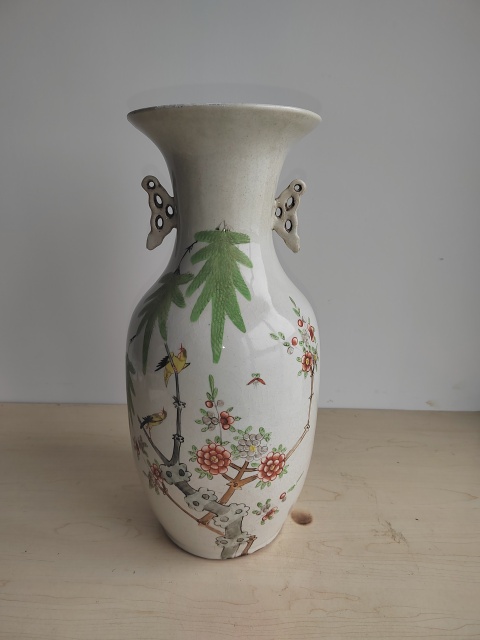 古玩陶瓷花鳥紋彩繪瓶拍賣，當前價格400元