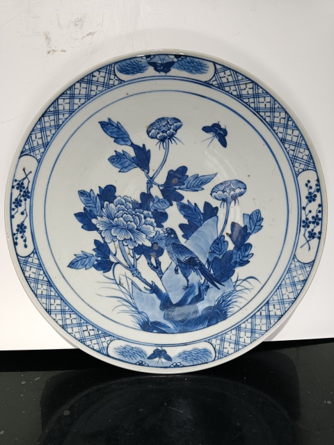 古玩陶瓷清道光青花富貴白頭盤拍賣，當前價格5600元