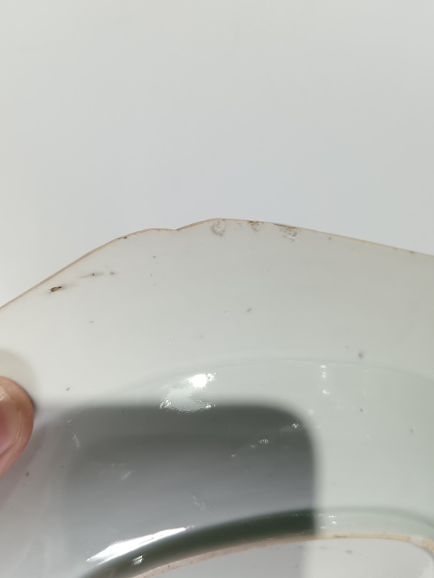 古玩陶瓷清中期?青花洞石花鳥盤拍賣，當前價格1680元