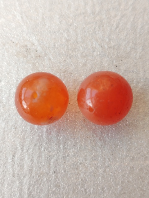 古玩玉器天然紅瑪瑙珠2顆拍賣,當前價格480元