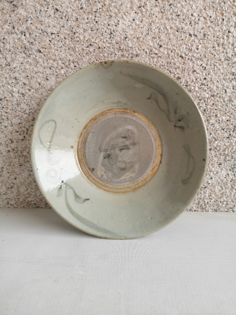古玩陶瓷龍泉青瓷青花花卉盤拍賣,當前價格580元