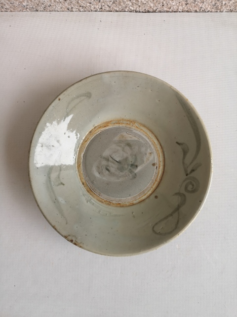 古玩陶瓷龍泉青瓷青花花卉盤拍賣,當前價格580元