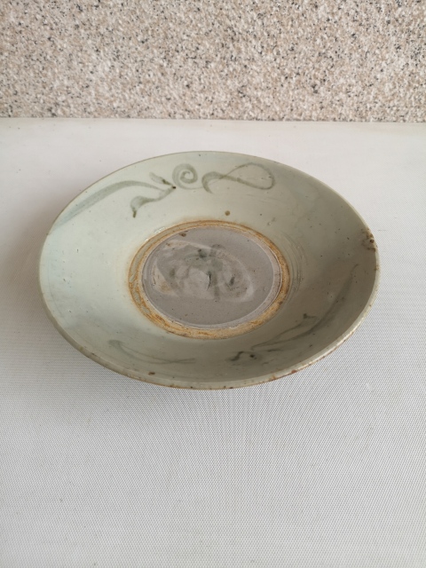 古玩陶瓷龍泉青瓷青花花卉盤拍賣,當前價格580元
