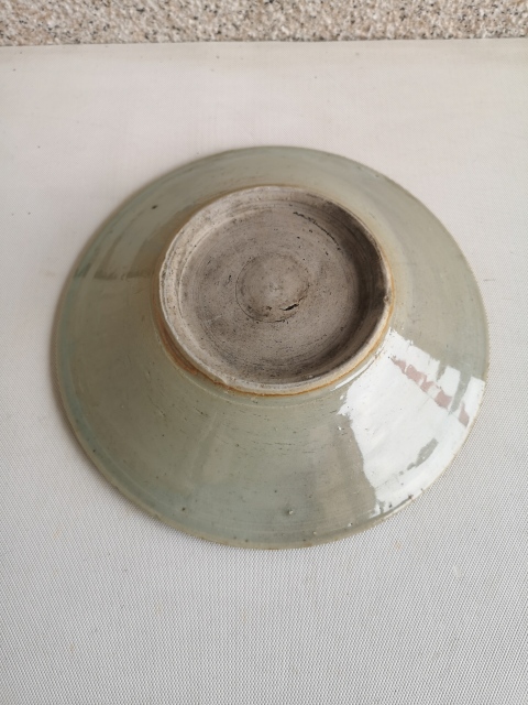 古玩陶瓷龍泉青瓷青花花卉盤拍賣,當前價格580元