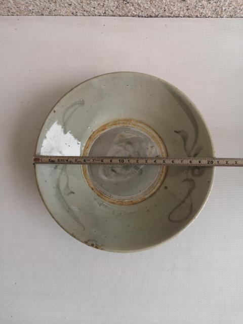 古玩陶瓷龍泉青瓷青花花卉盤拍賣,當前價格580元