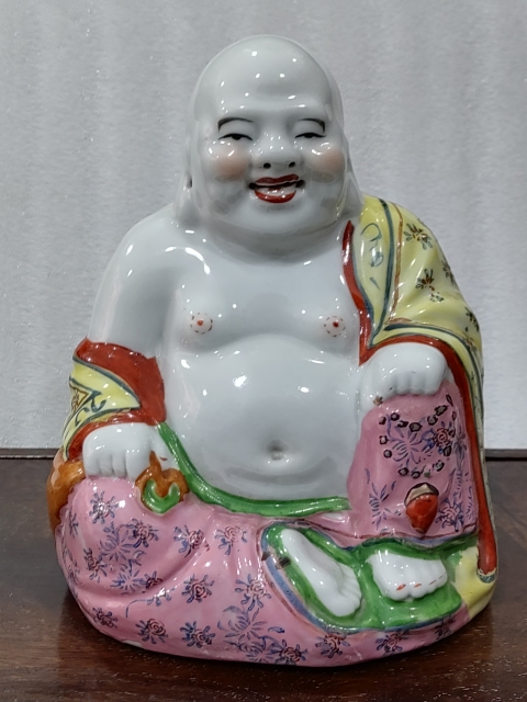 古玩陶瓷粉彩彌勒佛塑像拍賣，當(dāng)前價格688元