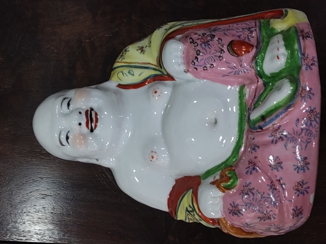 古玩陶瓷粉彩彌勒佛塑像拍賣，當(dāng)前價格688元