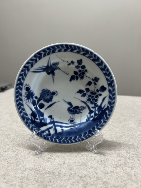 古玩陶瓷清·康熙/青花花鳥紋盤拍賣，當前價格698元