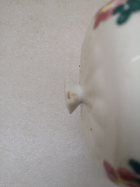 古玩陶瓷粉彩花卉紋粉盒拍賣，當前價格398元