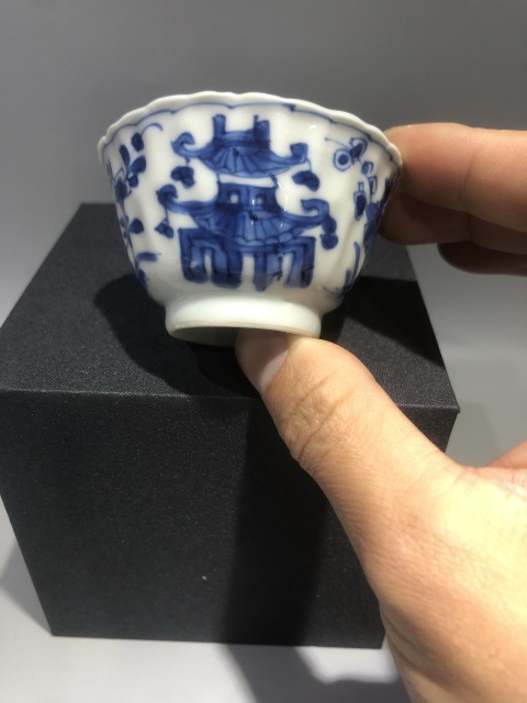 古玩陶瓷（精品品茗杯）清-康熙-連生貴子圖-花口品茗杯拍賣，當前價格1962元