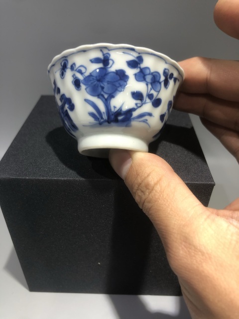 古玩陶瓷（精品品茗杯）清-康熙-連生貴子圖-花口品茗杯拍賣，當前價格1962元