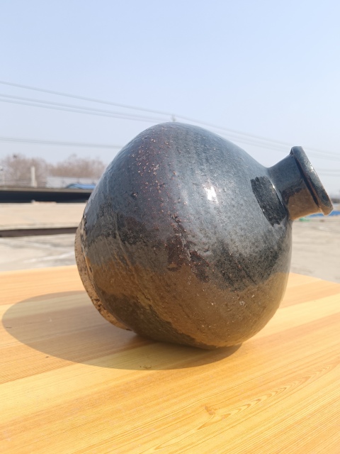 古玩陶瓷元末明初~磁州窯黑釉嘟嚕瓶拍賣,當前價格299元