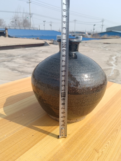古玩陶瓷元末明初~磁州窯黑釉嘟嚕瓶拍賣,當前價格299元