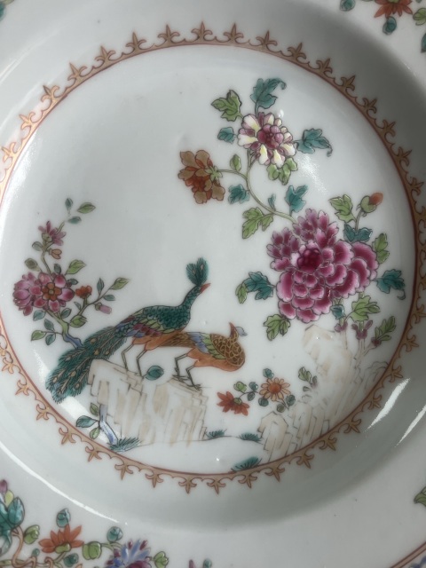 古玩陶瓷錦雞牡丹粉彩盤拍賣,當前價格4300元