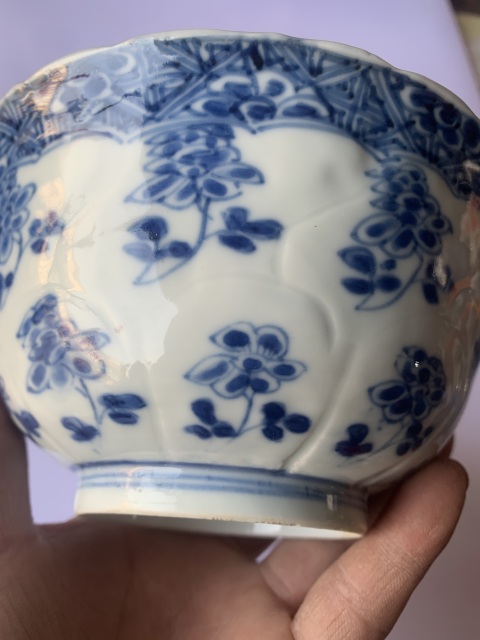 古玩陶瓷青花折枝花卉紋花口碗拍賣,當前價格3800元