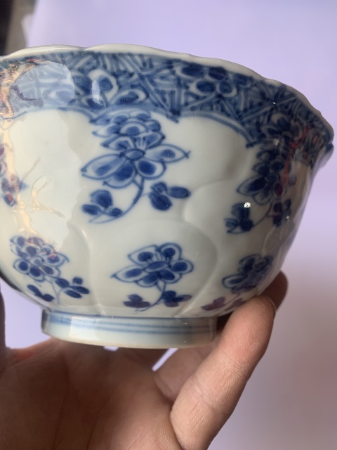 古玩陶瓷青花折枝花卉紋花口碗拍賣,當前價格3800元