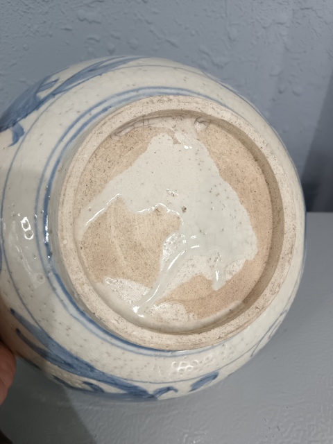 古玩陶瓷明晚期青花鳳朝陽青花盤拍賣，當前價格2100元