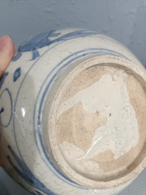 古玩陶瓷明晚期青花鳳朝陽青花盤拍賣，當前價格2100元